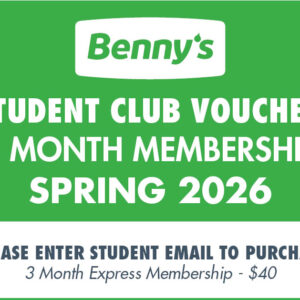 Student PrePaid Membership for spring 2026, 3 months, green/white, includes car wash. $40. Email required.